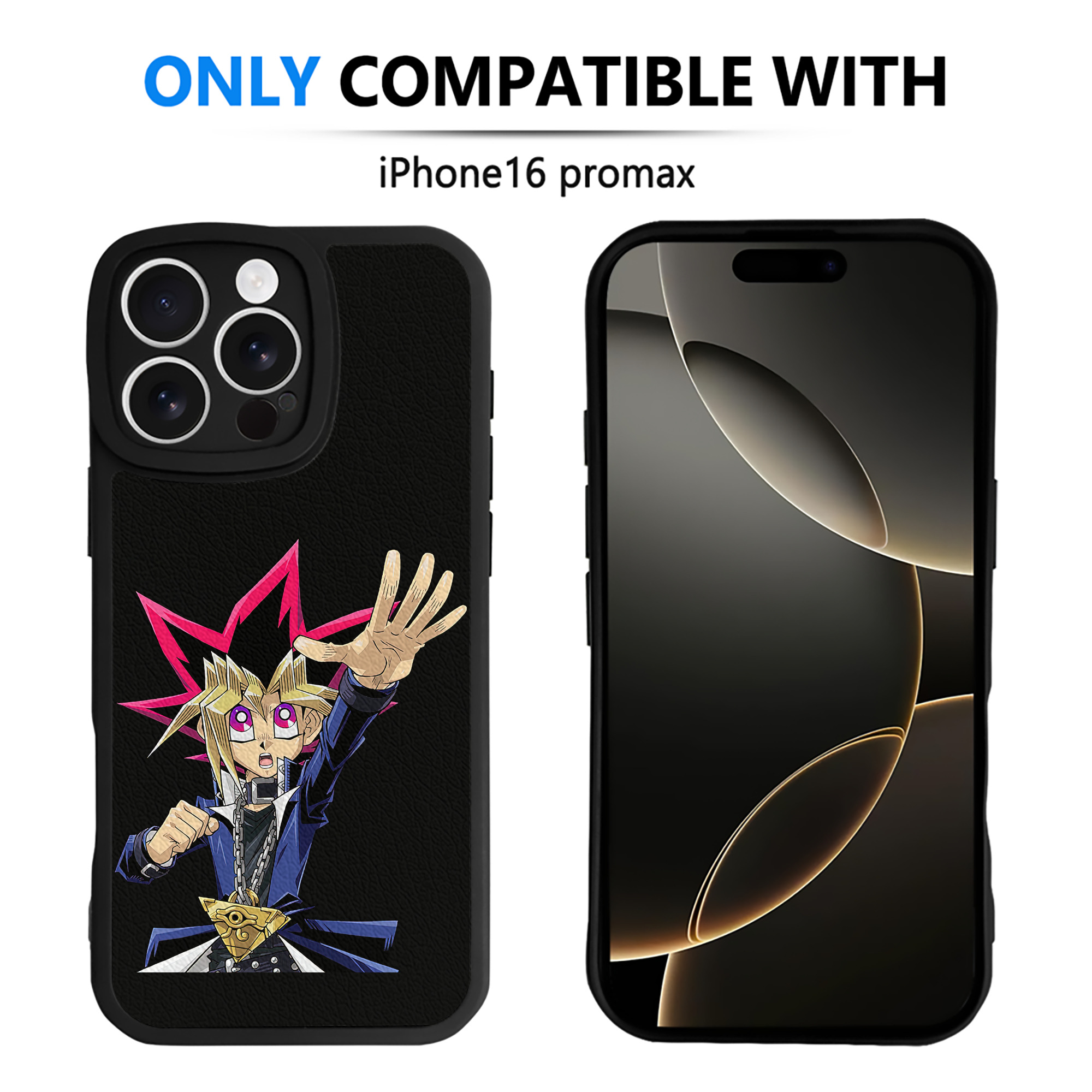 （画像用） 遊☆戯☆王 Yu-Gi-Oh! 【iPhone 16シリーズ対応】シリコンスマホケース（レザー調） 材質：シリコン
